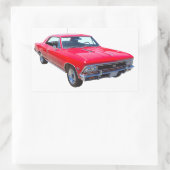 Sticker Rectangulaire Rouge 1966 Chevelle SS 396 (Sac)