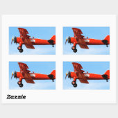 Sticker Rectangulaire Rouge Baron Bi Plane (Feuille)