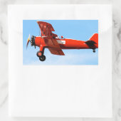 Sticker Rectangulaire Rouge Baron Bi Plane (Sac)