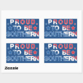 Sticker Rectangulaire Rouge, Blanc et Bleu "Fier d'être du Sud" (Feuille)