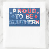 Sticker Rectangulaire Rouge, Blanc et Bleu "Fier d'être du Sud" (Sac)