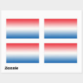Sticker Rectangulaire Rouge blanc et bleu Ombre (Feuille)