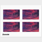 Sticker Rectangulaire rouge d'août (Feuille)