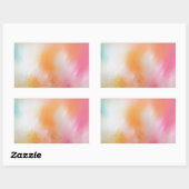 Sticker Rectangulaire Rouge rose Jaune Bleu Blanc Abstrait coloré (Feuille)