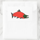 Sticker Rectangulaire Rouge - Sockeye Saumon Art (Sac)
