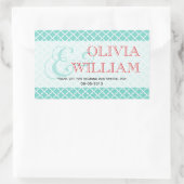 Sticker Rectangulaire Rouge turquoise marocain en carreaux d'esperie et (Sac)