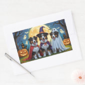 Sticker Rectangulaire Rough Collie Chiens Citrouille Halloween Funny (Enveloppe)