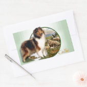 Sticker Rectangulaire Rough Collie Keeper of the Sheep (Enveloppe)