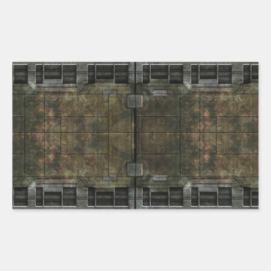 Sticker Rectangulaire Rouille métallique (Devant)