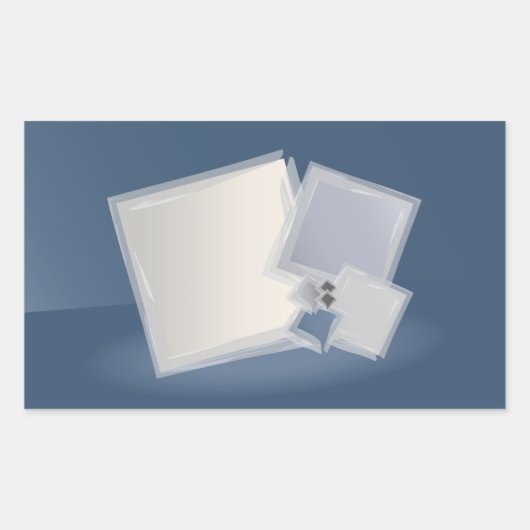 Sticker Rectangulaire Roulement des carrés Fibonacci (Devant)