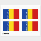 Sticker Rectangulaire roumanie pays symbole nom (Feuille)