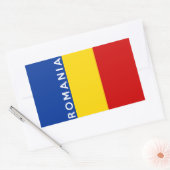 Sticker Rectangulaire roumanie pays symbole nom (Enveloppe)