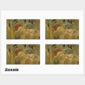 Sticker Rectangulaire Rousseau Jungle Tropical Tiger Art (Feuille)