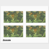 Sticker Rectangulaire Rousseau Tropical Jungle Lion Peinture (Feuille)