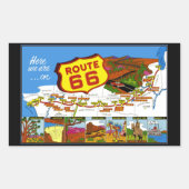 Sticker Rectangulaire Route 66 De Los Angeles à Chicago (Devant)