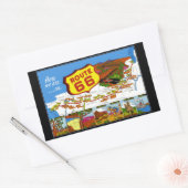 Sticker Rectangulaire Route 66 De Los Angeles à Chicago (Enveloppe)