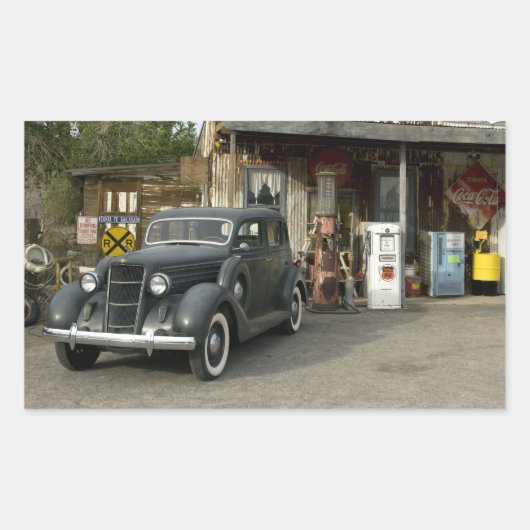 Sticker Rectangulaire Route 66 General Store & Gas Station (Devant)