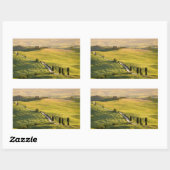 Sticker Rectangulaire Route blanche dans le rectangle de paysage toscan (Feuille)