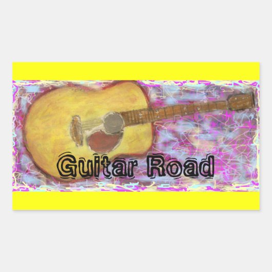 Sticker Rectangulaire Route de la Guitare (Devant)