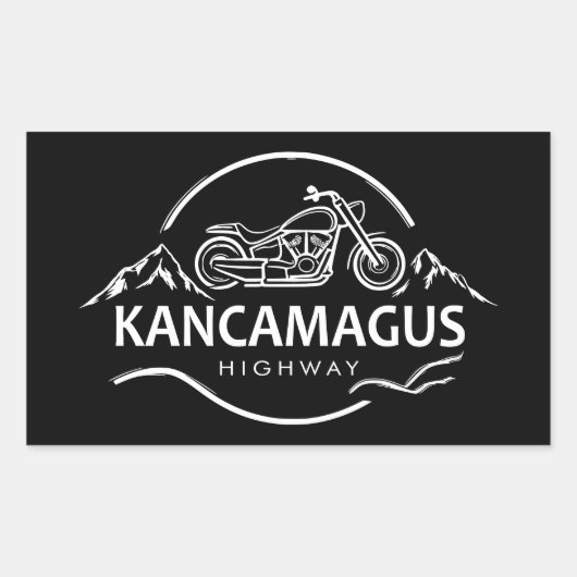 Sticker Rectangulaire Route Kancamagus Moto New Hampshire (Devant)