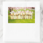 Sticker Rectangulaire Row of Puppy Bunnies (Sac)