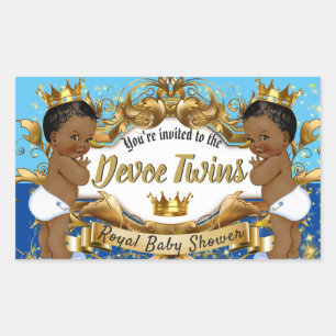 Sticker Rectangulaire Royal African Twin BOYS  Blue & Gold Sparkings