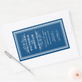 Sticker Rectangulaire Royal Bleu Élégant Mariage Monogramme Bouteille de (Enveloppe)