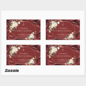 Sticker Rectangulaire Royal Bourgogne Fleurs blanches Brisée Or Christen (Feuille)