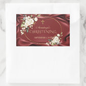 Sticker Rectangulaire Royal Bourgogne Fleurs blanches Brisée Or Christen (Sac)