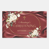 Sticker Rectangulaire Royal Bourgogne Fleurs blanches Brisée Or Christen (Devant)