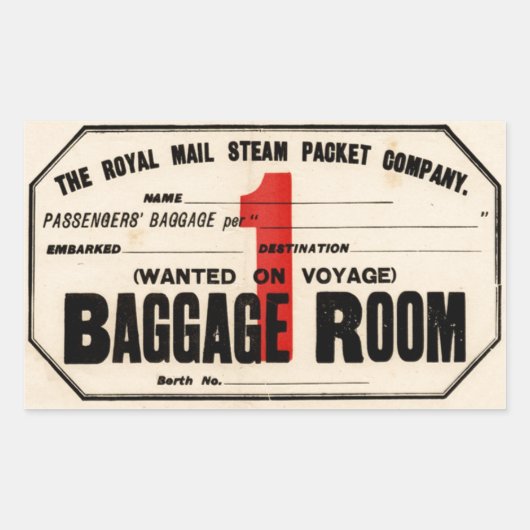 Sticker Rectangulaire Royal Mail Steam Packet Co (Devant)