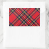 Sticker Rectangulaire Royal Stewart tartan rouge noir plaid (Sac)