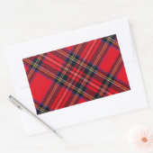Sticker Rectangulaire Royal Stewart tartan rouge noir plaid (Enveloppe)