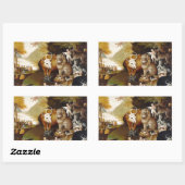 Sticker Rectangulaire Royaume pacifique Biche animal classique (Feuille)