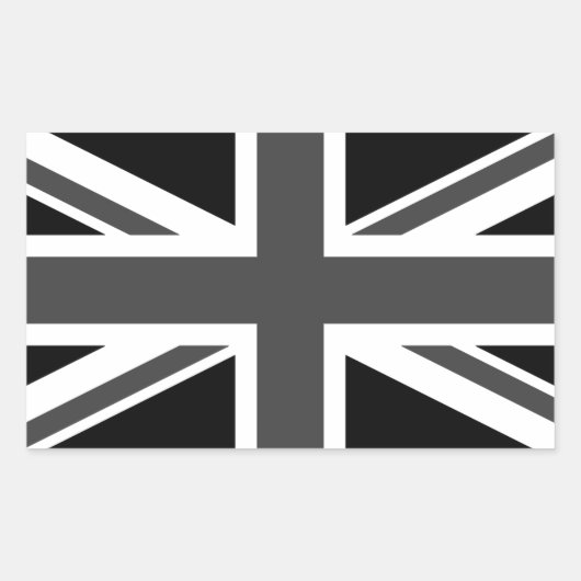 Sticker Rectangulaire Royaume-Uni : Union Jack noire (Devant)