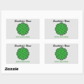 Sticker Rectangulaire Ruban aux fleurs vertes par Kenneth Yoncich (Feuille)