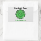 Sticker Rectangulaire Ruban aux fleurs vertes par Kenneth Yoncich (Sac)
