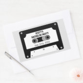 Sticker Rectangulaire Ruban de cassette rétro noir et blanc Enterrement  (Enveloppe)