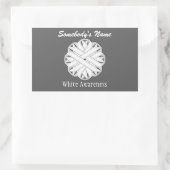 Sticker Rectangulaire Ruban de fleurs blanches par Kenneth Yoncich (Sac)