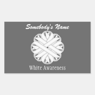 Sticker Rectangulaire Ruban de fleurs blanches par Kenneth Yoncich