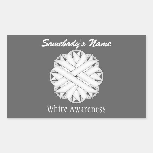 Sticker Rectangulaire Ruban de fleurs blanches par Kenneth Yoncich (Devant)