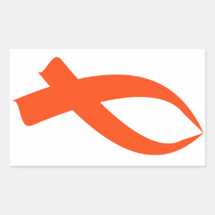Sticker Rectangulaire Ruban de sensibilisation (orange)