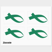 Sticker Rectangulaire Ruban de sensibilisation (vert) (Feuille)