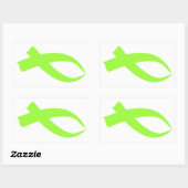 Sticker Rectangulaire Ruban de sensibilisation (vert citron) (Feuille)