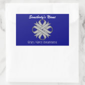 Sticker Rectangulaire Ruban de trèfle gris par Kenneth Yoncich (Sac)