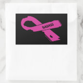 Sticker Rectangulaire Ruban déchiré / Badass...Cancer du sein (Sac)