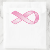 Sticker Rectangulaire Ruban rose de cancer du sein (Sac)