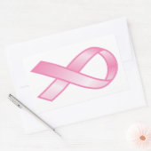 Sticker Rectangulaire Ruban rose de cancer du sein (Enveloppe)