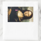 Sticker Rectangulaire Ruban rose Mona Lisa (Sac)