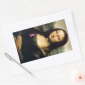 Sticker Rectangulaire Ruban rose Mona Lisa (Enveloppe)